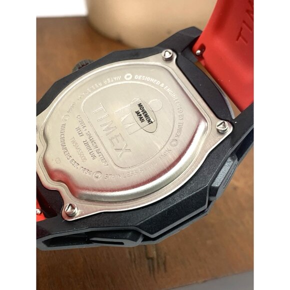 Timex Men's Watch TW5M55000 Ironman Quartz Sport Red Black Rubber Band 46mm - Picture 7 of 15